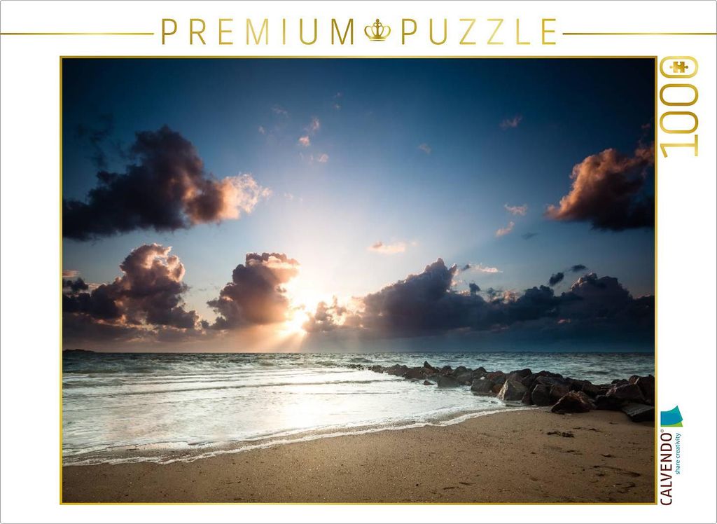 CALVENDO Puzzle Sonnenuntergang vor Utersum | 1000 Teile Lege-Größe 64x48cm Foto-Puzzle für glückliche Stunden