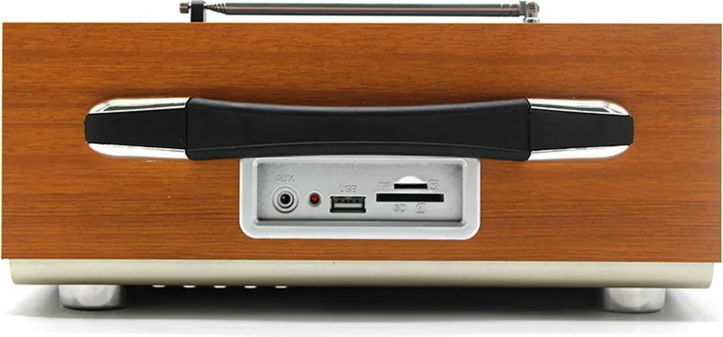 Radio portable rechargeable facile à utiliser enceinte bois Bluetooth LED - 4