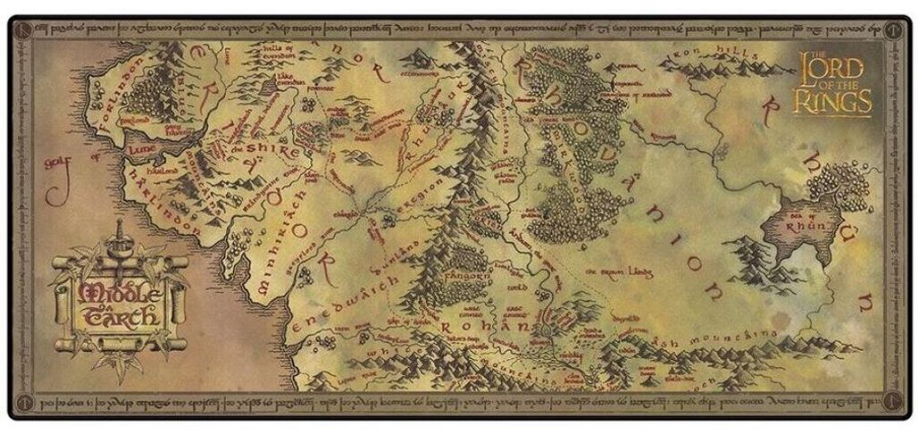 Podložka na myš Mapa Stredozeme Pán prsteňov Obrázok produktu 