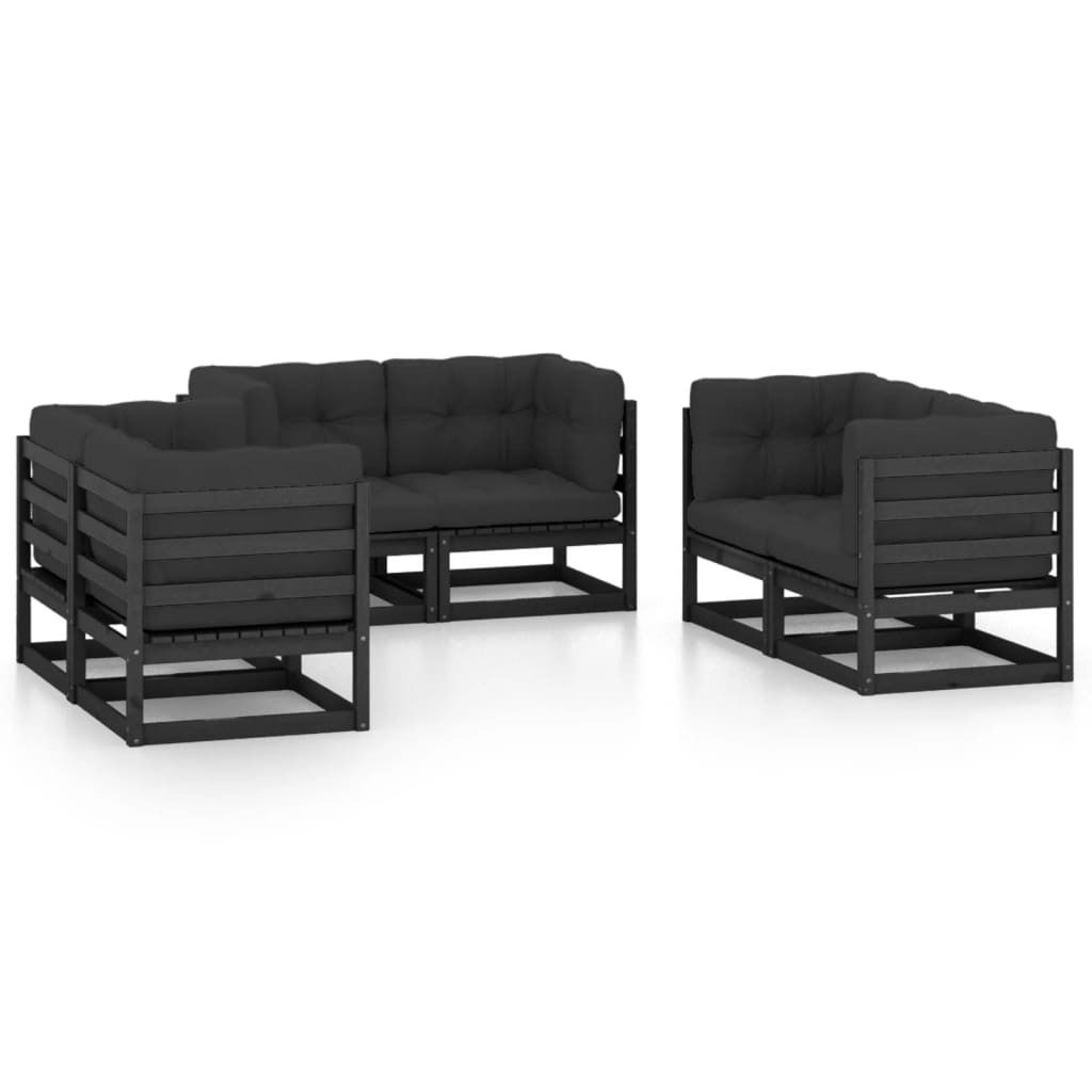 "2026 MODERNE" 6-tlg. Garten-Lounge-Set - elegantes Design - Sitzgruppe/Gartengarnitur - mit Kissen Kiefer Massivholz - Terassenmöbel NeuMöbel843169