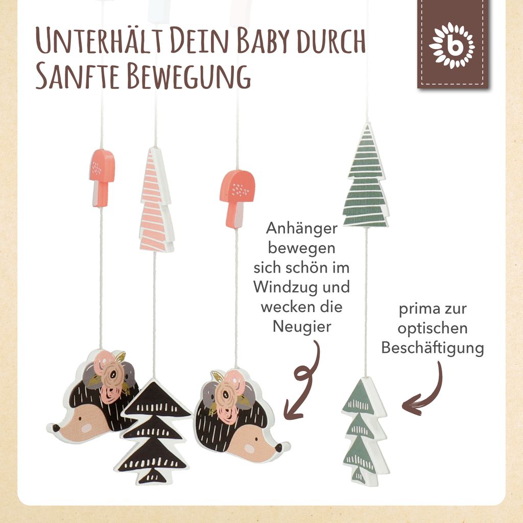 Bieco Baby Mobile Waldtiere Baby Igel - Mobile Wickeltisch Produktbild 3