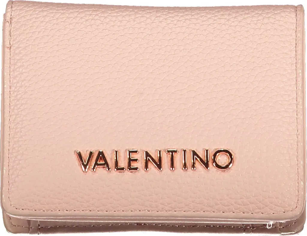 Porte-monnaie rose de voyage femme compact avec bouton de sécurité