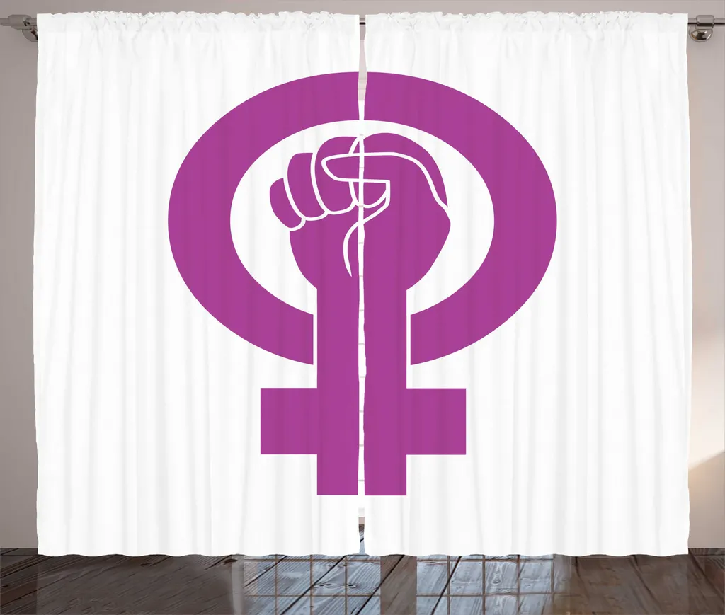 Rideau ABAKUHAUS Girl Power Justice Sociale à Boucles 280x225cm Violet