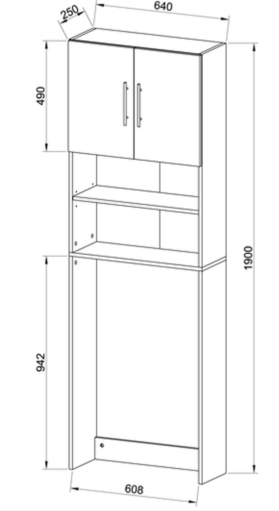VCM Waschmaschinenschrank "Jutas" | Überbau Waschmaschine Produktbild 11