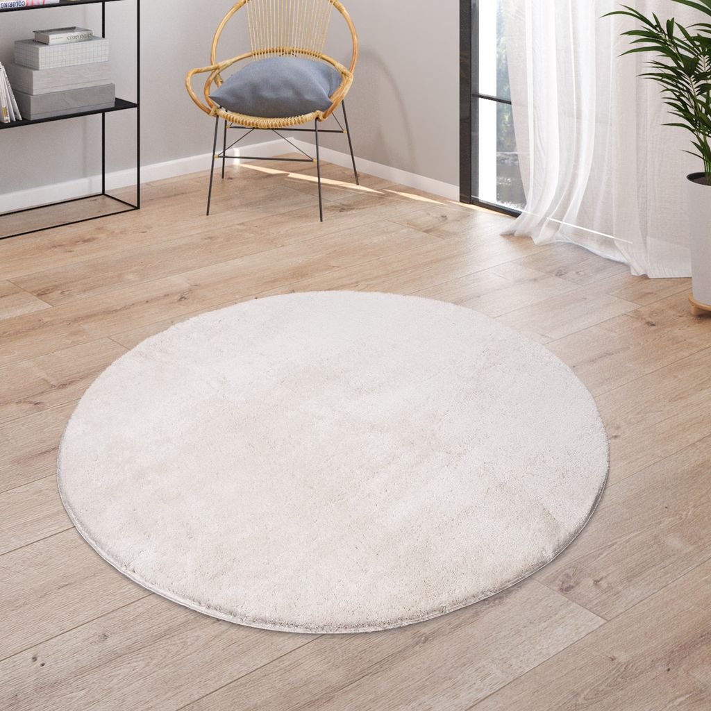Waschbarer Teppich Wohnzimmer Kurzflor Einfarbiger Moderner Produktbild 