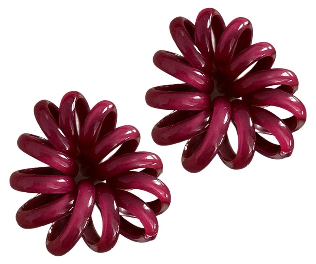 2 Stück Spiral-Haargummis mit flauschigem Kugelkopf, einfarbig, robust, bruchfest, Haaraccessoires