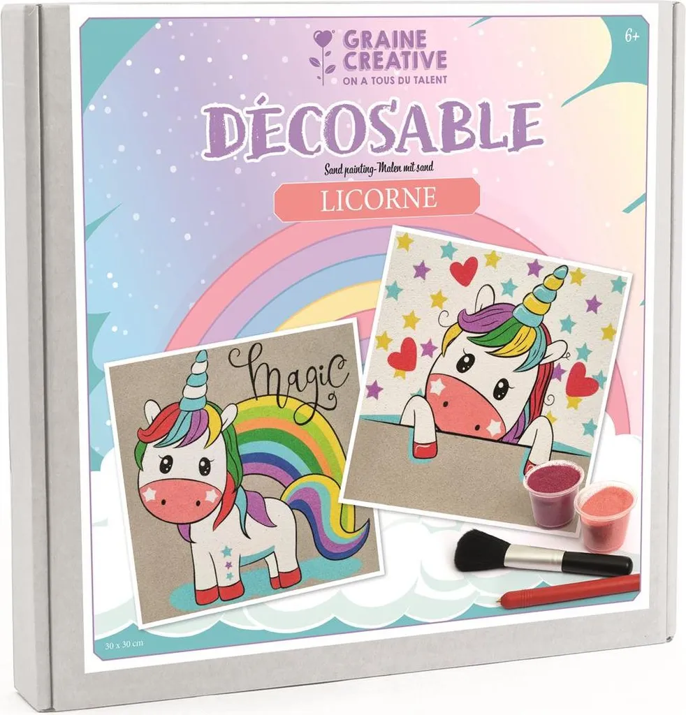 Peinture de sable sans tache licorne kit créatif propre pour enfant