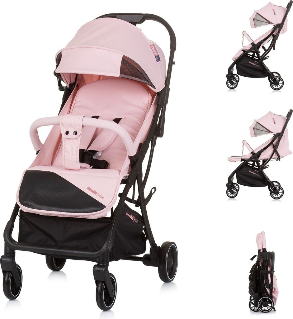 Chipolino Kinderwagen, Buggy Kiss klappbar Getränkehalter verstellbar bis 22 kg rosa