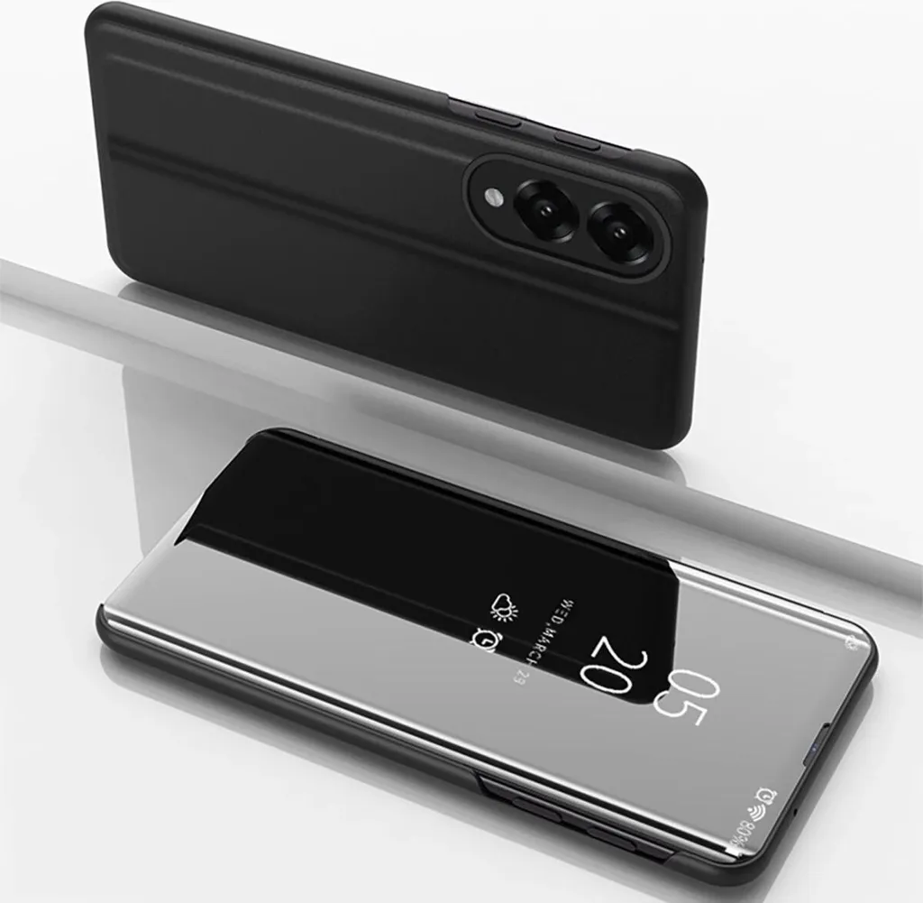 Custodia Clear View iPhone 16e SE 4 2025 - Cover Flip Nera Elegante