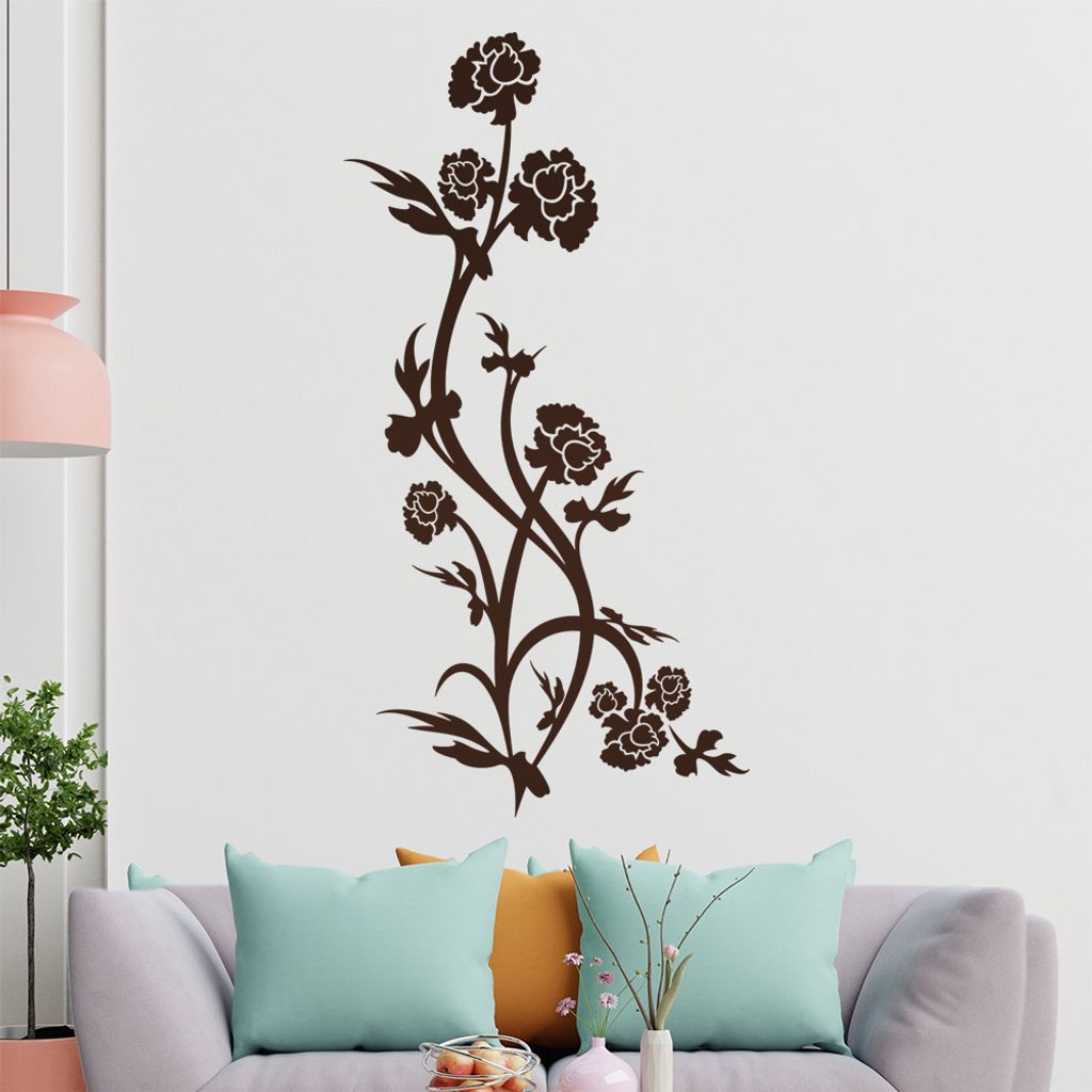 Schöne Blüten Ranke Wandtattoo in 6 Größen - Wandaufkleber Wall Sticker - Dekoration, Küche, Wohnzimmer, Schlafzimmer, Badezimmer