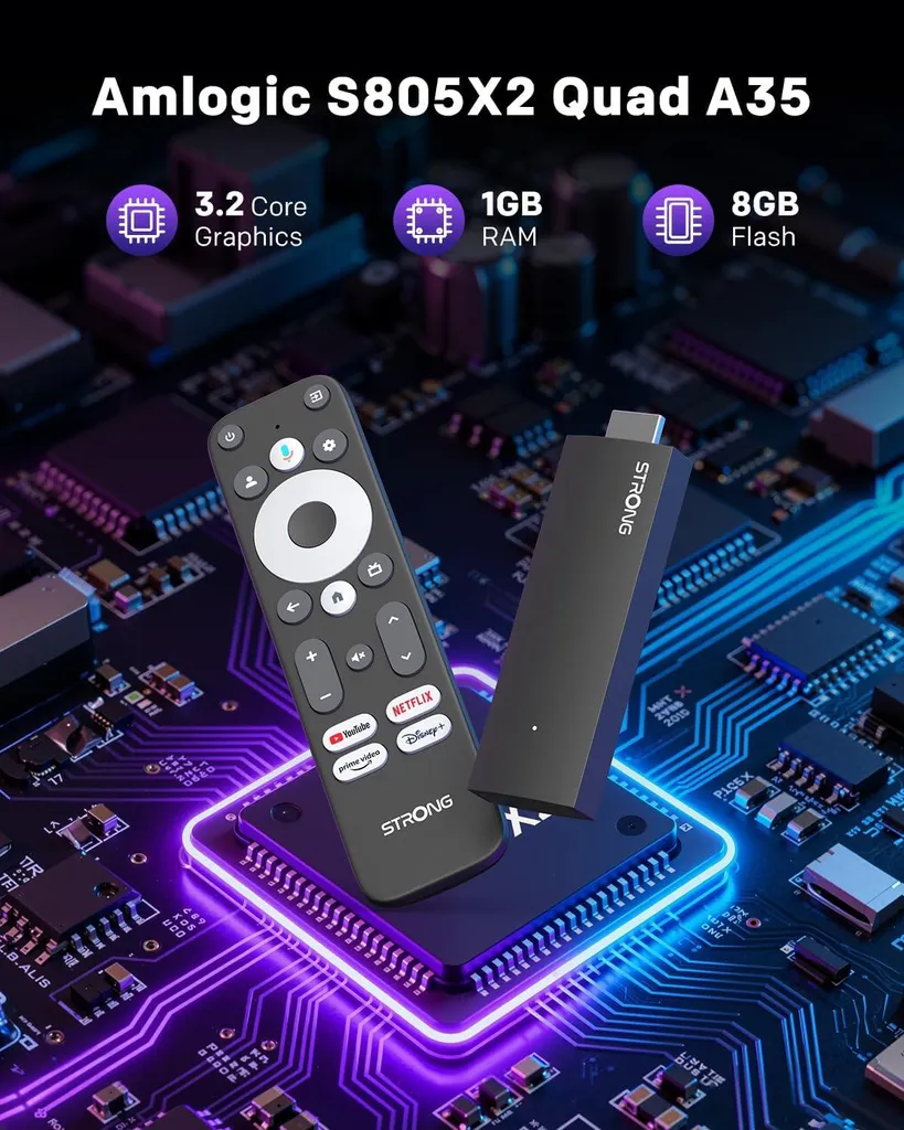STRONG Leap-UNA Android TV Streaming Stick 4K UHD avec Google TV Intégré - 8