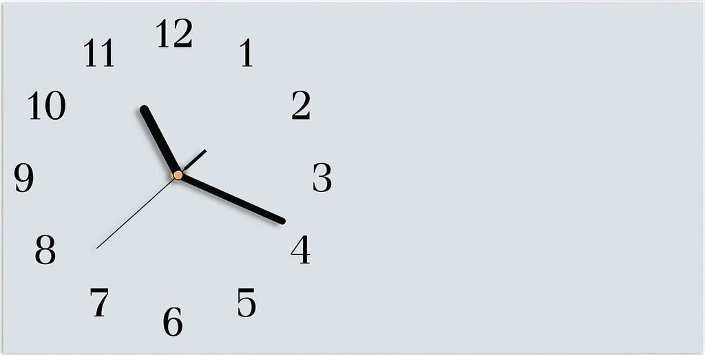 Wanduhr aus Glas mit Motiv Hellgrauer Hintergrund- 60 x 30 cm - inkl. Aufhängesystem