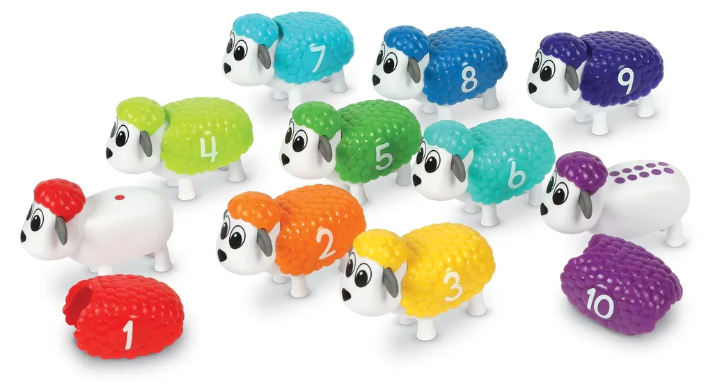 Set de tri et de comptage moutons avec chiffres pour éveil mathématique