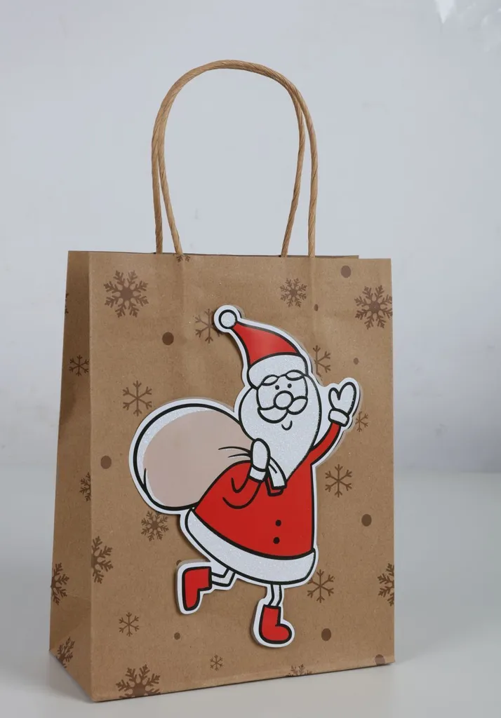 Sacs Cadeaux de Noël en Papier avec Poignées pour Petits Paquets