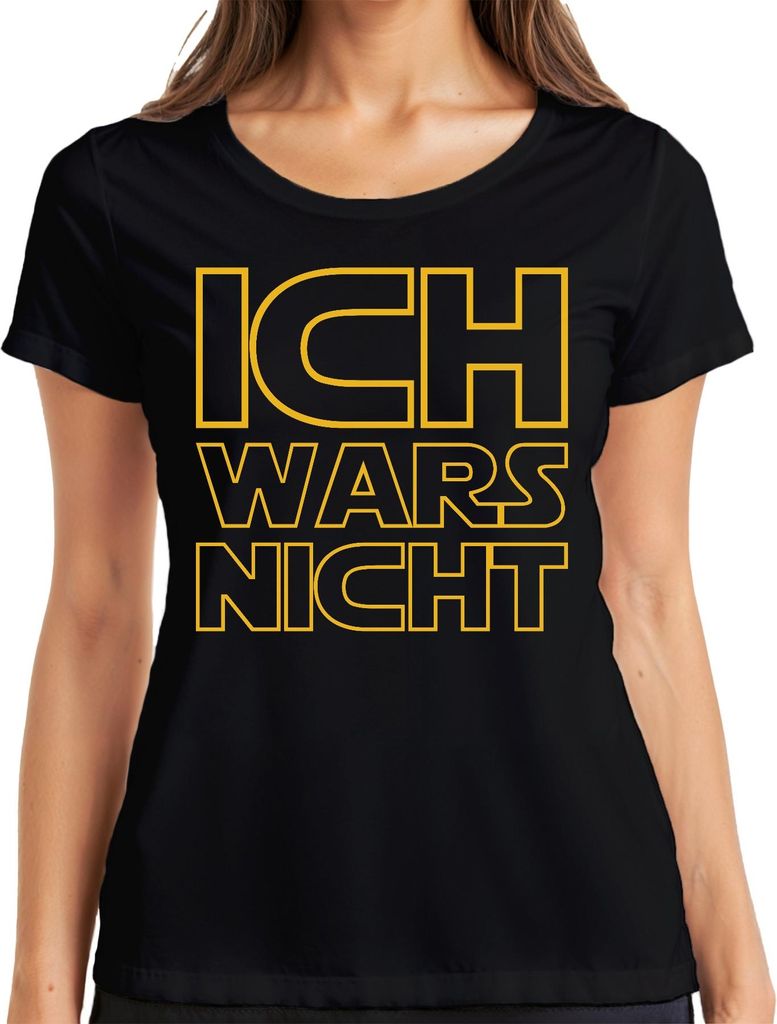 Ich wars nicht Sci Fi Geek Nerd Humor Geschenkidee Parodie Lustig Damen T-Shirt, Schwarz, S