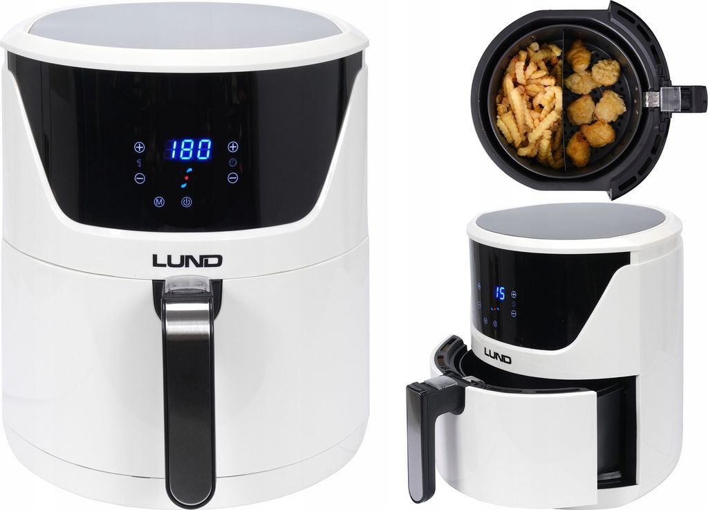 Fettfreie Weisse Friteuse 5.7L 1800W Lcd Luftfriteuse - Gesund Kochen