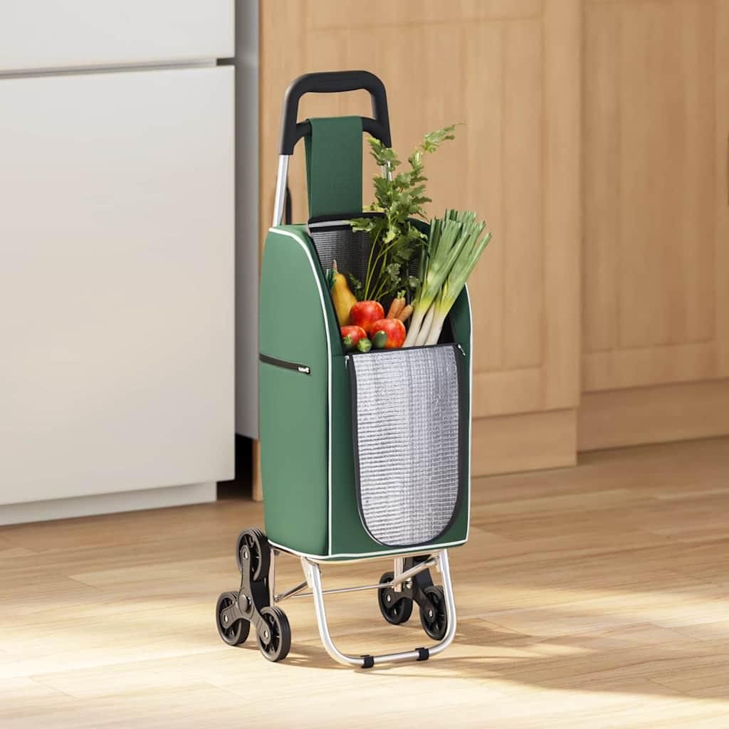 vidaXL Nákupný vozík Zelený 39,5 x 33 x 93 cm Oxfordská Obrázok produktu 