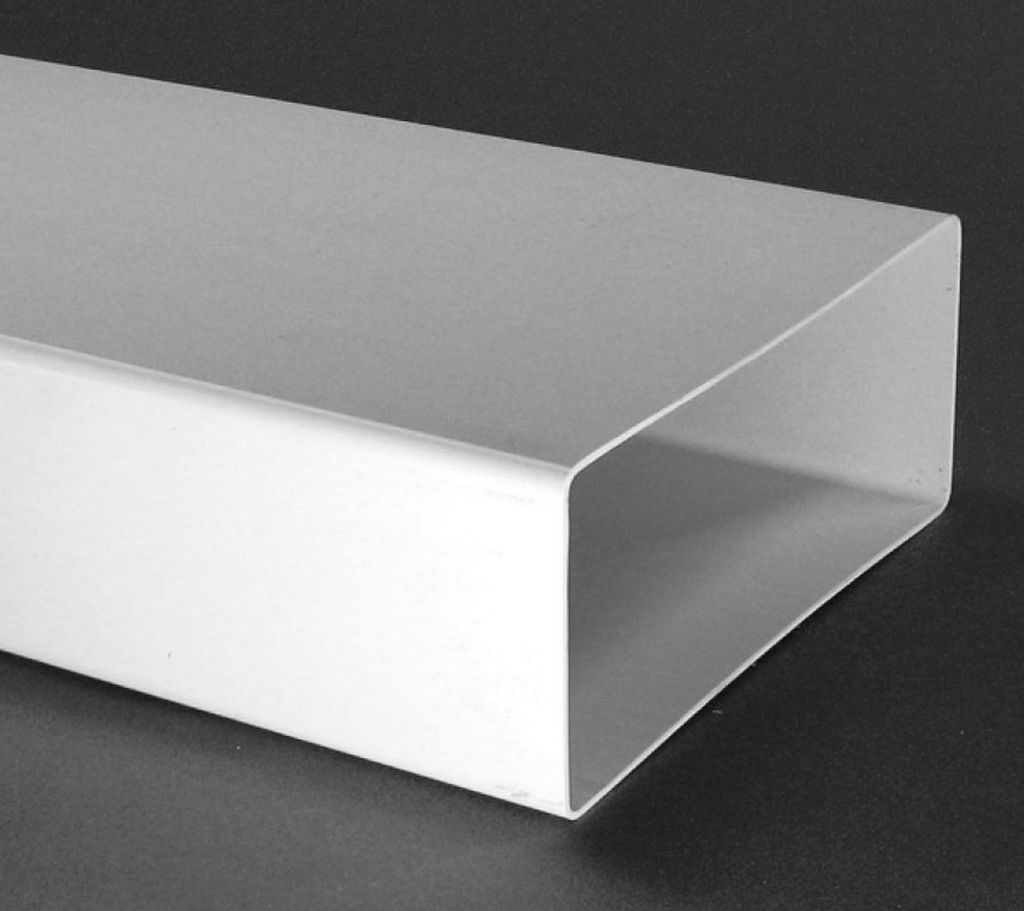 Flachrohr 220x90mm ohne Muffen, Küchenlüftungsrohr 100cm, Abluft