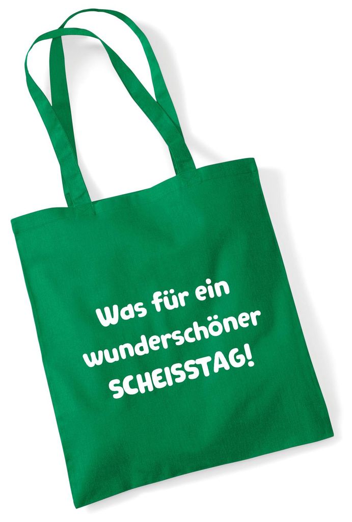 Huuraa Jutebeutel Was für ein wunderschöner Scheisstag 10 Liter Kelly Green Baumwolle Tasche Geschenkidee