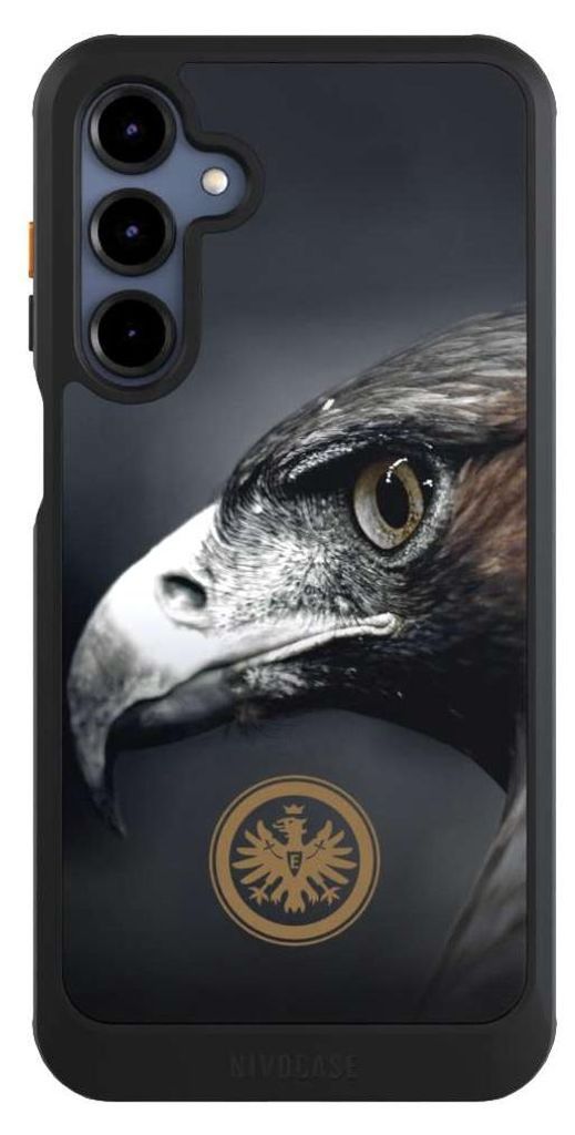 NIVOCASE Hülle für Samsung Galaxy A16 5G Handyhülle NIVOcore Case Schwarz Adler Eintracht Frankfurt Offizielles Lizenzprodukt