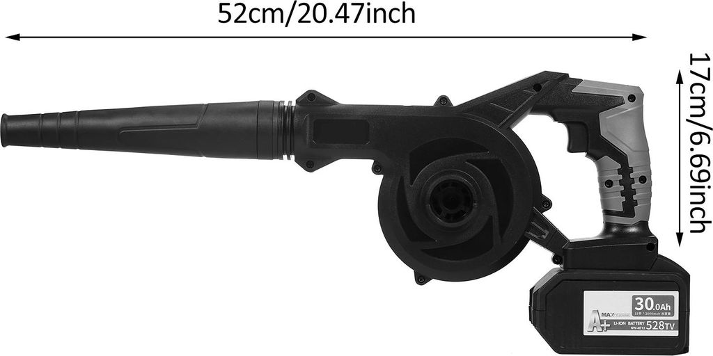 Akku-Laubbläser, 21 V, 6,0 A, Lithium, 2-in-1-Kehrmaschine und Staubsauger, elektrisches Luftgebläse, Computerreiniger, Garten-Elektrowerkzeug-Se...