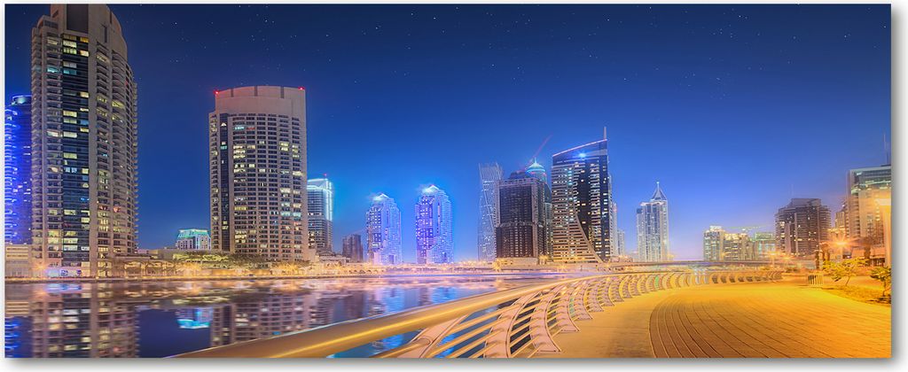 Tulup Küchenrückwand Spritzschutz aus Glas -125x50 -Spritzschutz auf gehärtetes Glas Deko Sehenswürdigkeiten Dubai