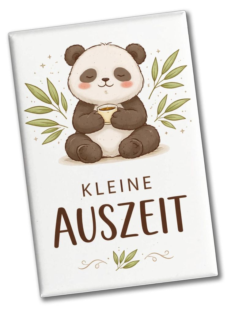 Panda mit Bambusblätter Kleine Auszeit Souvenir Magnet für Pandafans