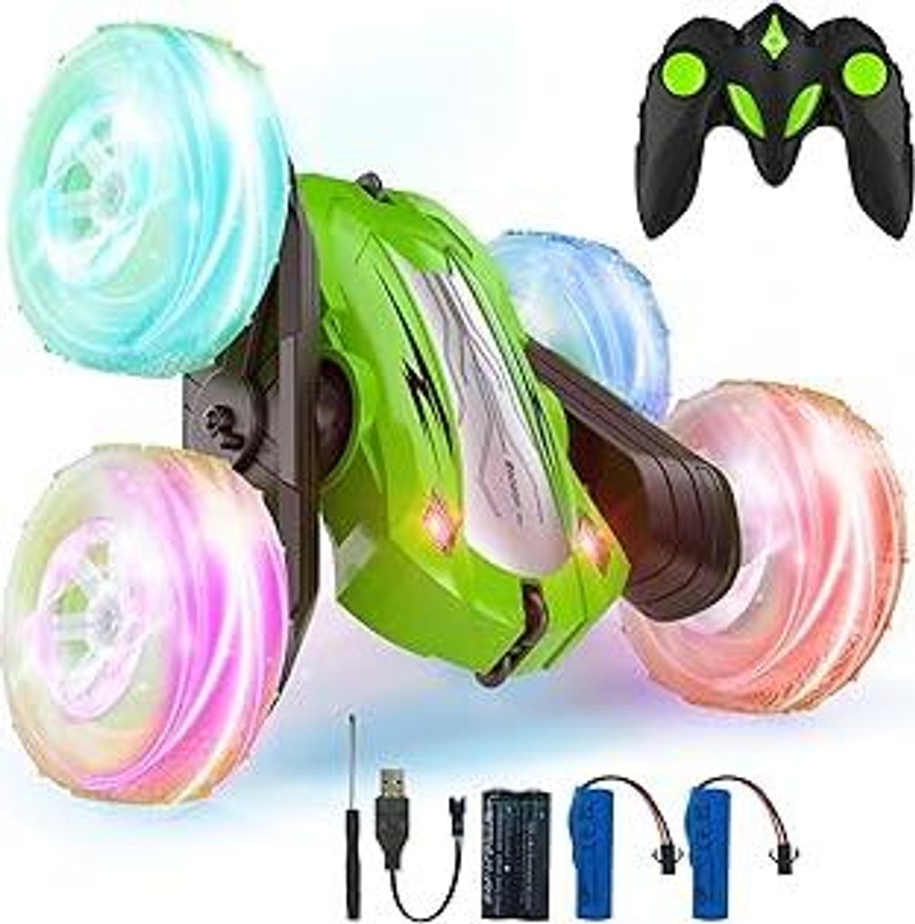 Rodzon Ferngesteuertes Auto 6 7 8 9+ Jahre Spiele LED Blinken RC Auto Spielzeug Jungen Mädchen Geschenke Kinder Toy 2.4Ghz 4WD 360° Flipper Drift...