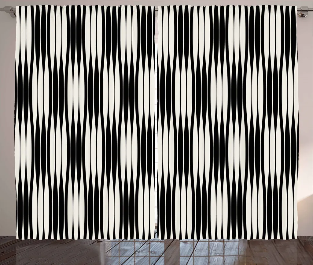 ABAKUHAUS Tenda Rustica Astratta 280x245 cm Nero e Crema | Shop Online