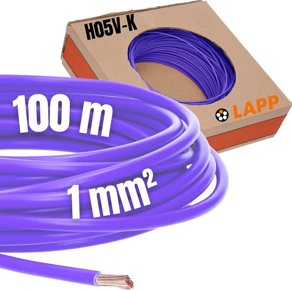 LAPP 4510073 Litze H05V-K 1 x 1 mm² Violett 100 m (4510073)