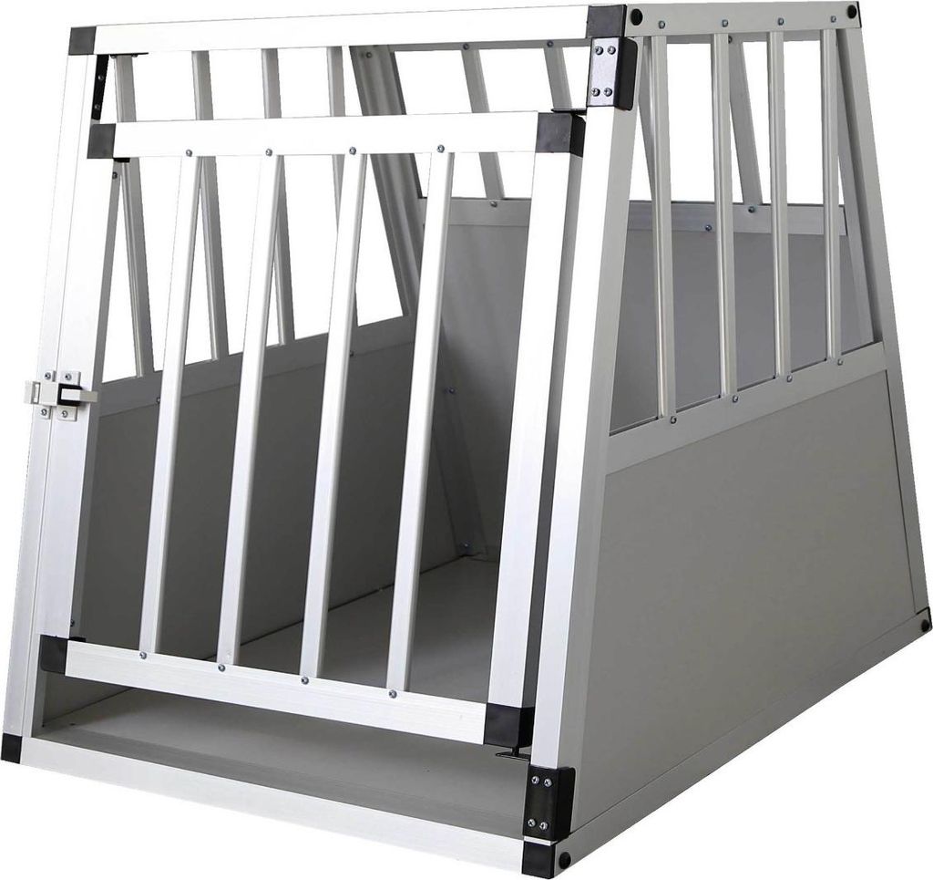 Hundebox S aus Aluminium und MDF für den sicheren Transport 54x69x60cm