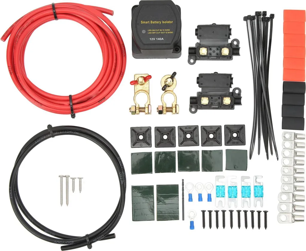 Kit Isolateur Double Batterie 140A 12V Relais Sensible à la Tension RV