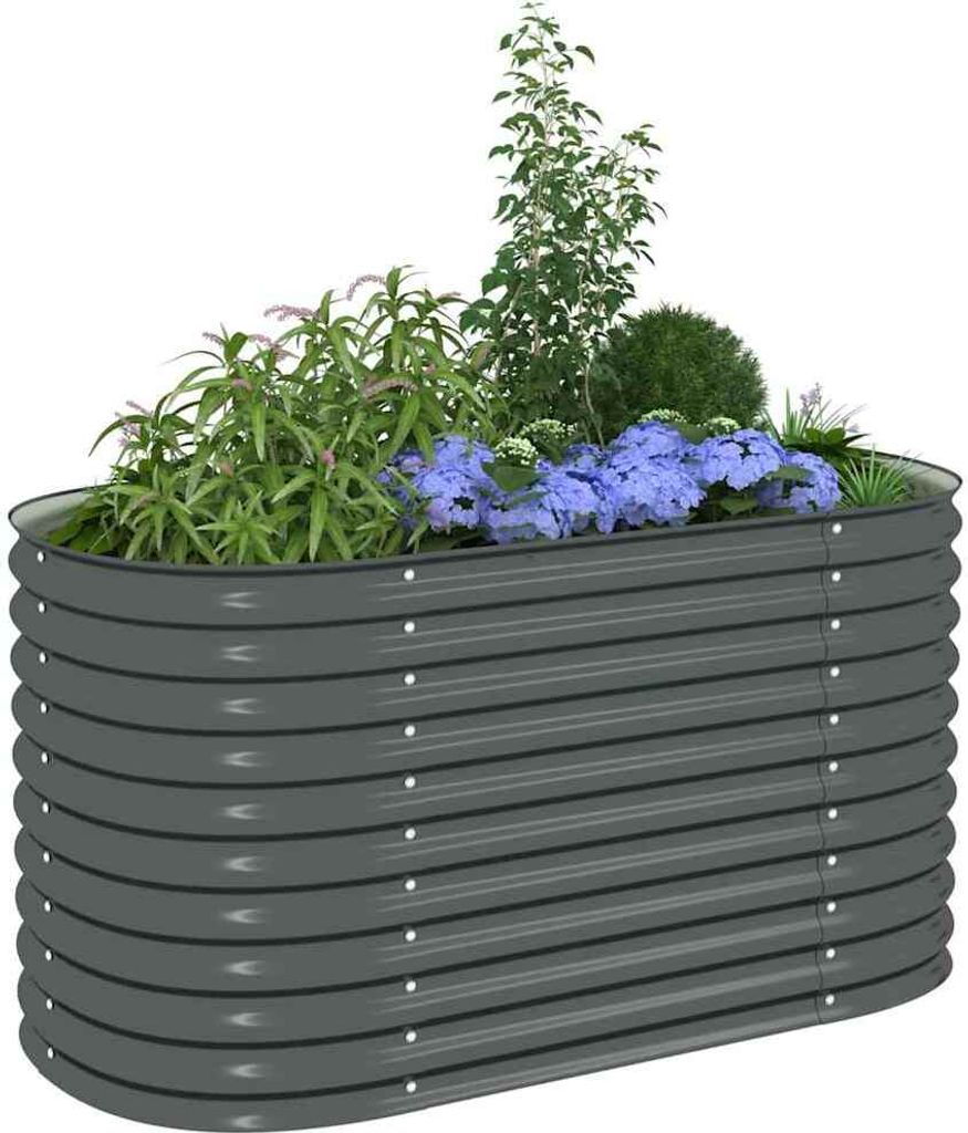 vidaXL Garten-Hochbeet 160x80x81 cm Verzinkter Stahl Grau Produktbild 3