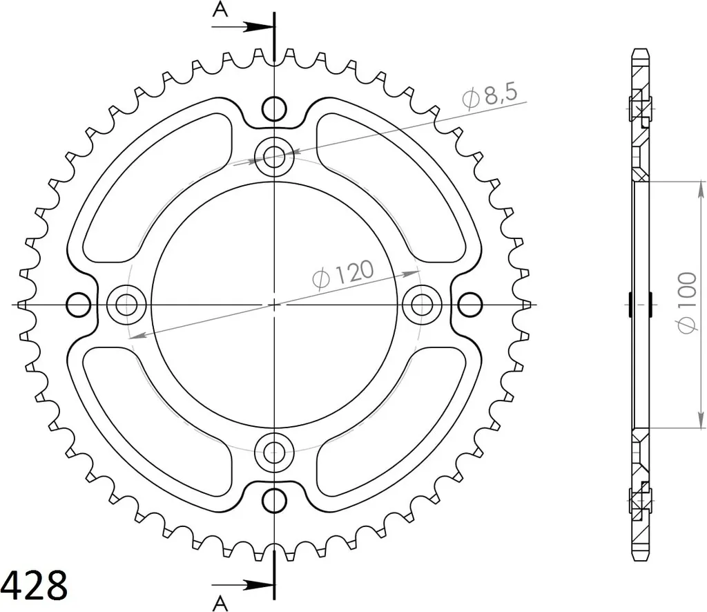 Couronne Supersprox 52 dents Stealth RST-998 bleue en acier et alu