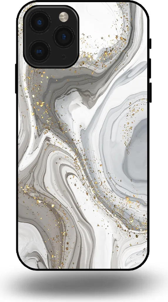 Custodia iPhone 11 Pro Smartphonica - Marmo Argento - Retro TPU Morbido