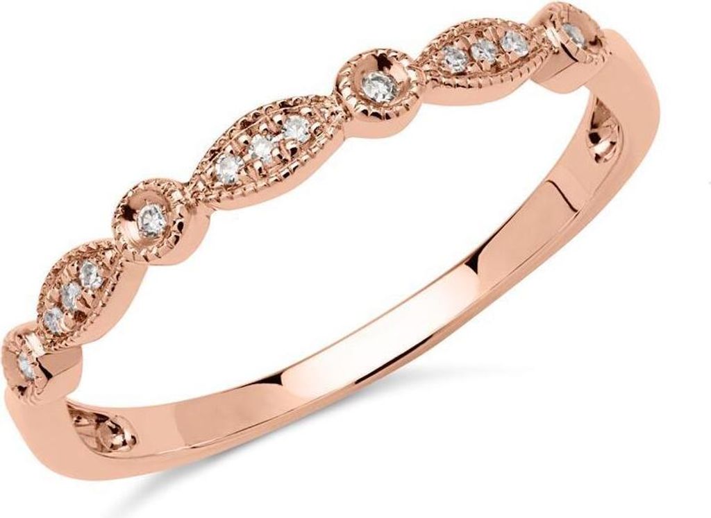 585er Roségold Ring mit 13 Diamanten