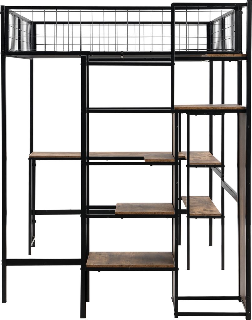 Łóżko piętrowe Flieks 140x200cm z biurkiem i regałem, łóżko Zdjęcie produktu 10