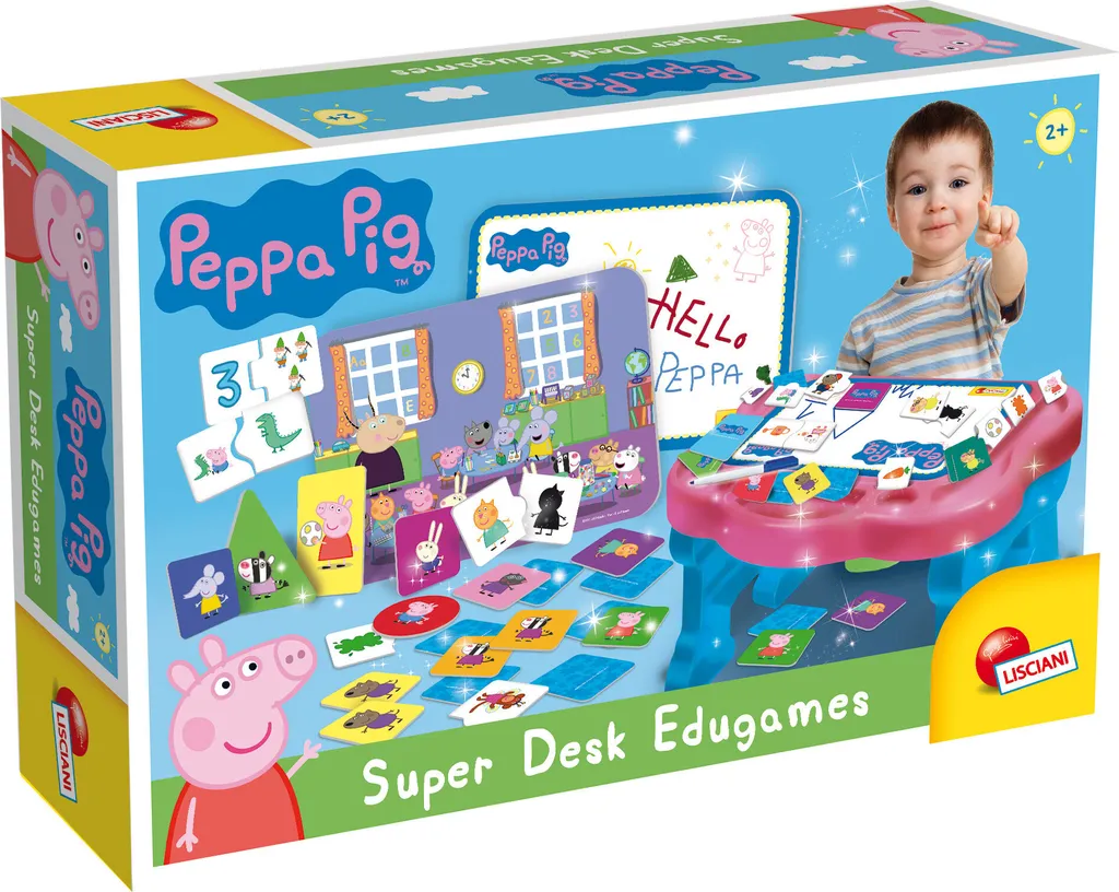 Table d'Apprentissage Enfant Peppa Pig avec Jeux Éducatifs Lisciani