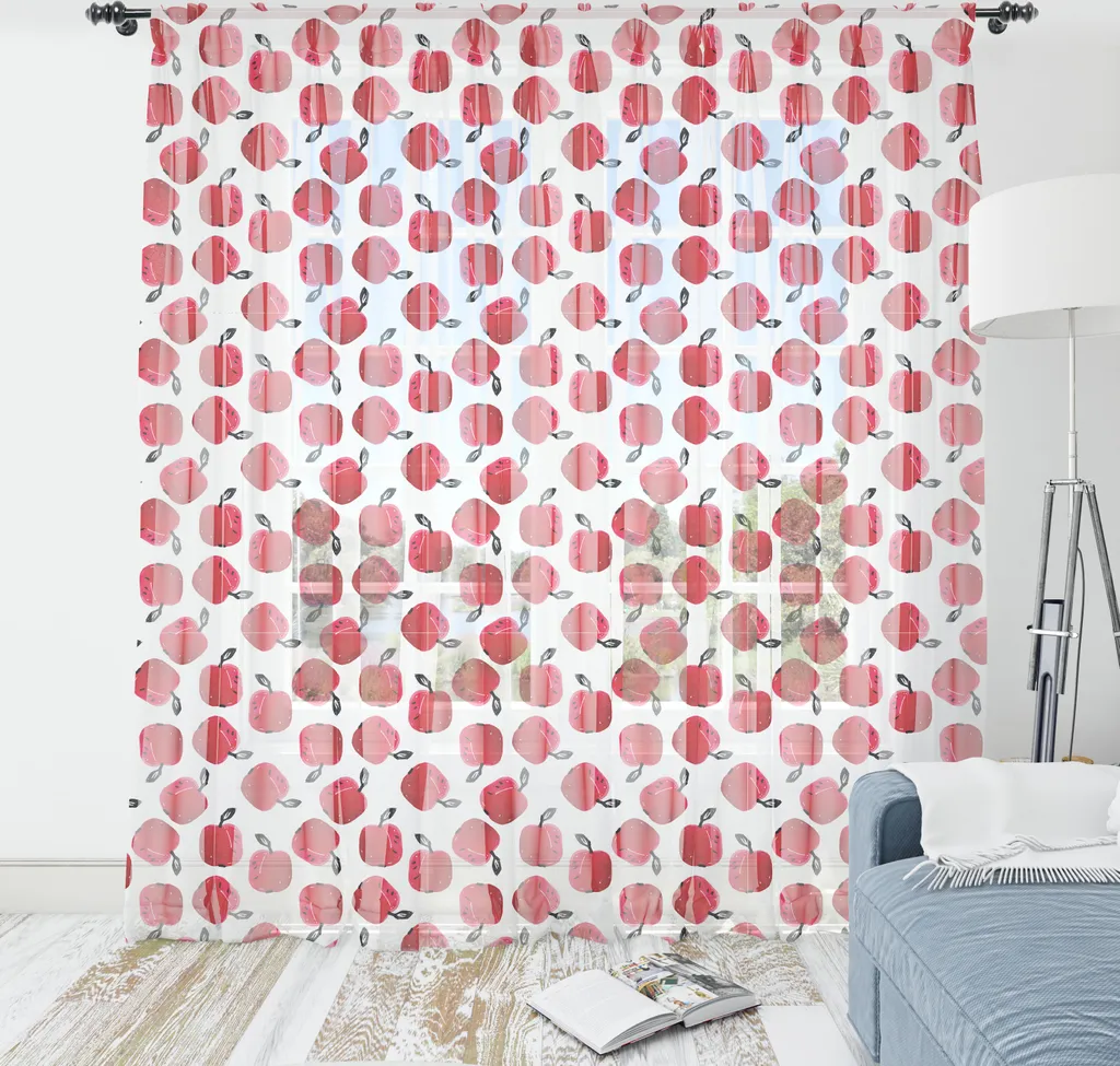 Arazzo Minimal Mele Rosse ABAKUHAUS - Wallpaper Satin 160x274 Rosa