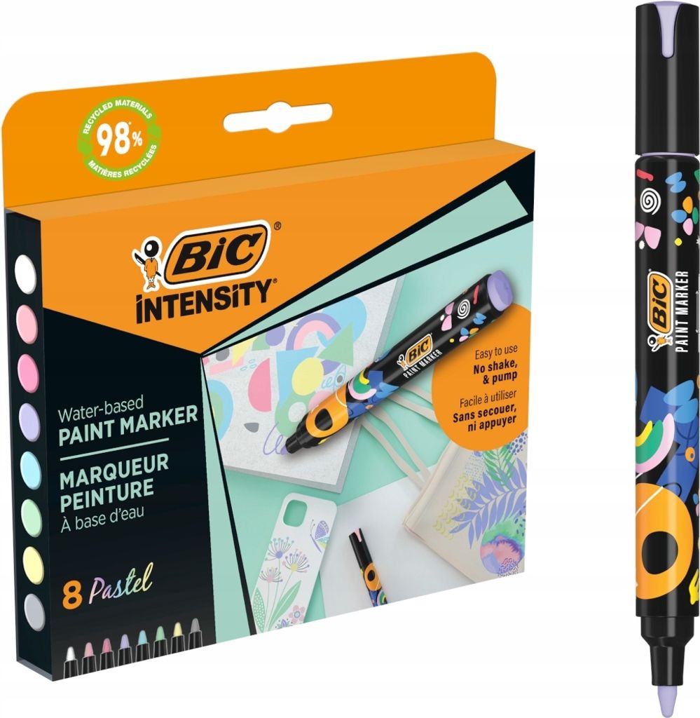 BIC Intensität Pastell Farbe Acryl Marker Mix Box 8pcs