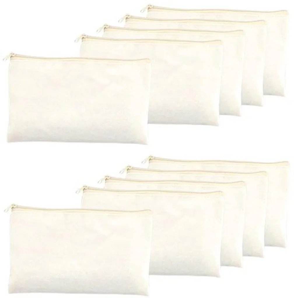 Pochettes de Voyage en Tissu Blanc pour Organisation et DIY - Set de 10