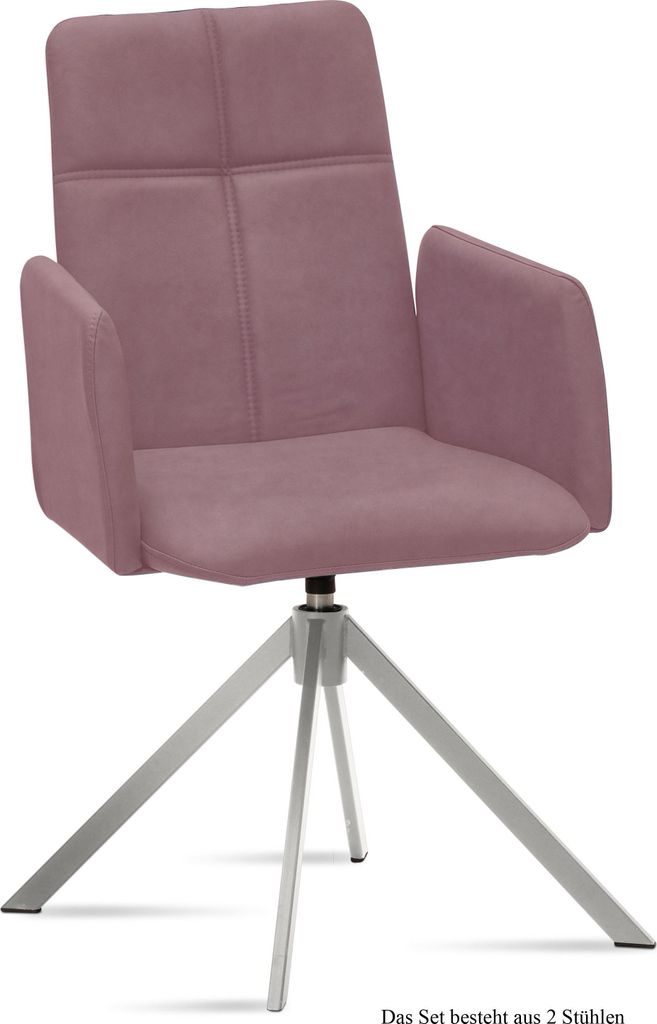 Armlehnstuhl drehbar (2er-Set) Drinka 52x92x60 Edelstahl/Rosewood