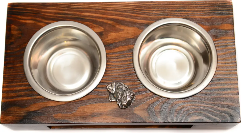 Schnauzer IV Exclusive Dog Stand | Art-Dog Lusso Legno e Argento