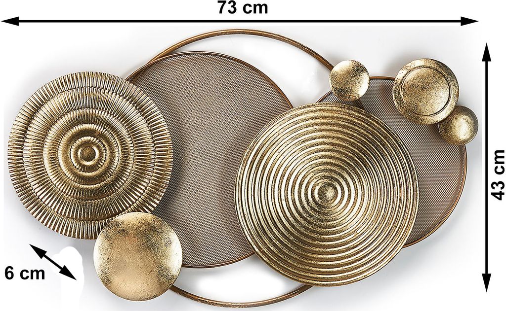 Kobolo Wandbild Wanddeko Metallbild 3D - GOLDEN - aus Produktbild 4