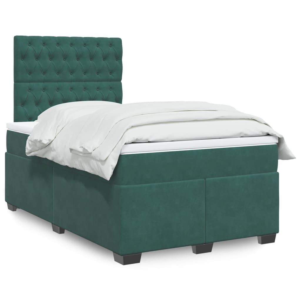 "2026 Promotion" Boxspringbett mit Matratze - Dunkelgrün 120x200 cm - Samt - Polsterbett CC15187