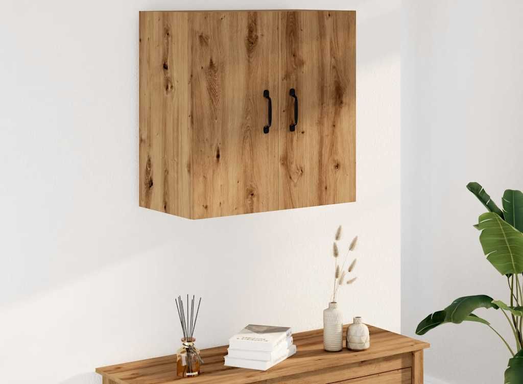 "Winterschlussverkauf "Vitrinenschrank Moderner Look - Wandschrank für Toilettenartikel, Bücher - Artisan-Eiche 60x31x60 cm Holzwerkstoff NeuMöb...