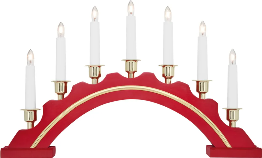 Pont de Bougies de Noël Électrique 33cm Décoration de Fenêtre Festive