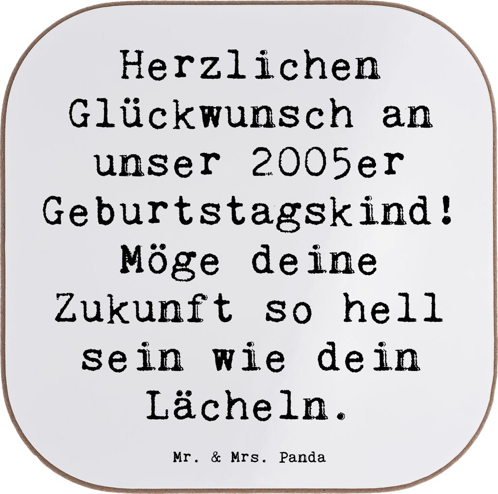 Mr. & Mrs. Panda Untersetzer für Gläser Spruch 2005 Geburtstag - Weiß - Geschenk, Geburtstagsgruß, gläseruntersetzer, Coaster, Glückwunsch, u...