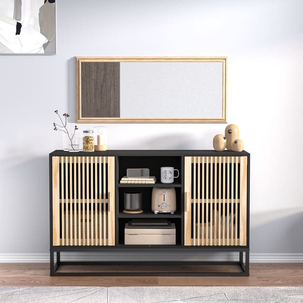 "2026 Promotion" Sideboard Wohnzimmer - Schwarz 105x30x65 cm Holzwerkstoff - Kommoden CC21299