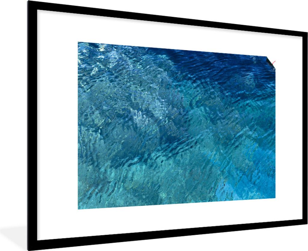 MuchoWow Gerahmtes Poster Meer - Golf - Wasser 90x60 cm - Poster mit Schwarzem Bilderrahmen Wandposter Rahmen Foto Bilder - Wanddekoration - Fotos